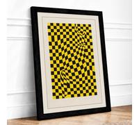 Warped Perspective Geometric Framed Wall Art Print A2 (59.4×42cm) Black, Wall Decor for Living Room, Bedroom, Office & Home, Ready to Hang, Art Gift