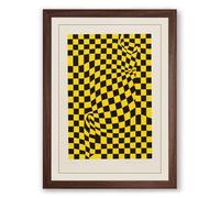 Warped Perspective Geometric Framed Wall Art Print A2 (59.4×42cm) Walnut, Wall Decor for Living Room, Bedroom, Office & Home, Ready to Hang, Art Gift