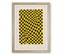 Warped Perspective Geometric Framed Wall Art Print A3 (42×29.7cm) Oak, Wall Decor for Living Room, Bedroom, Office & Home, Ready to Hang, Art Gift