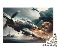 Warplane Battle Scene 100% Recycled Cardboard WWII Fighter Plane in Battle 1000 Piece Puzzle for Adults The Impossible Challenge Fun Present 52x38cm/1000pcs
