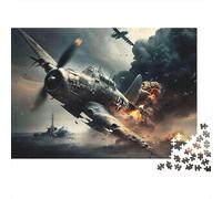Warplane Battle Scene 1000 Pc Thick Cardboard Premium Jigsaw Puzzle Senior Enthusiasts Concentration Training Decompression Fun Present 52x38cm/1000pcs