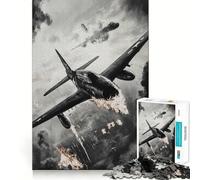 Warplane in Flames 1000-piece Puzzle for Teenagers Mind Skill Fun Uniform Size Precise Pieces Relaxing Indoor Group Activity (50x75cm)