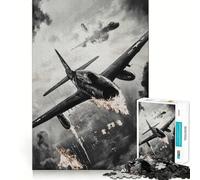 Warplane in Flames Jigsaw Puzzle 1000 Pieces Cognitive Fun Play High Precision Die Cut Unique Gift for Stress Relief (38x52cm)