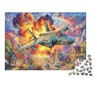 Warplane Over Village Jigsaw Puzzles Birds Flying over Sunset Sea Adult Jigsaws Recycled Paper Fun Present & Activity for Home 38x26cm/1000pcs