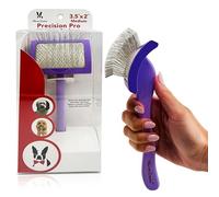 Warren London Precision Pro Slicker Brush for Dogs - 3.5" x 2" Medium Slicker Brush for Tangle-Free Grooming - Soft Pins for Medium & Long Coats - Ergonomic Handle - Professional Pet Grooming Tool