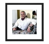 Warren Portrait Actor Laurence Olivier Photo 8X8 Inch Square Wooden Framed Wall Art Print Picture with Mount Artery8 Black One Size