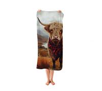 Warren Reed Autumnal Highland Cow Beach Towel
