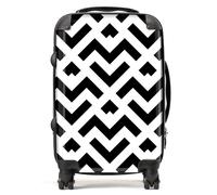 Warren Reed - Designer Black And White Abstract Pattern Suitcase Cabin, Multi