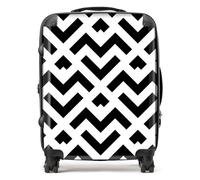 Warren Reed - Designer Black And White Abstract Pattern Suitcase Large, Multi