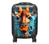 Warren Reed - Designer Blue Giraffe Face Splashart Suitcase Small, Multi
