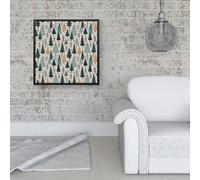 Warren Reed - Designer Boho Inspired Christmas Tree Pattern Framed Canvas in Black | Size: w40 inch x h40 inch Warren Reed - Designer Black w40 inch x h40 inch