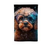 Warren Reed Cavapoo Dog Face Splashart Tea Towel