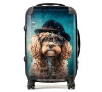 Warren Reed - Designer Cavapoo Dog Splashart Suitcase Cabin, Multi