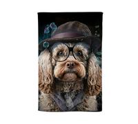 Warren Reed Cockapoo Dog With Glasses Splashart Tea Towel