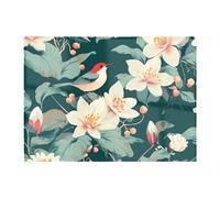 Warren Reed - Designer A Bird Amongst The Lillies Chopping Board in Green Warren Reed - Designer Green