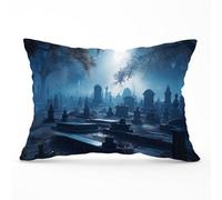 Warren Reed Designer A Breathtaking Scene Of A Moonlit Graveyard Cushions 33Cm X 48Cm