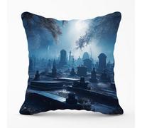 Warren Reed Designer A Breathtaking Scene Of A Moonlit Graveyard Cushions 60Cm X 60Cm