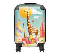 Warren Reed - Designer A Giraffe On A Beach Holiday Suitcase - Lightweight Hard Case, TSA Lock, 4 Spinner Wheels