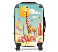 Warren Reed - Designer A Giraffe On A Beach Holiday Suitcase - Lightweight Hard Case, TSA Lock, 4 Spinner Wheels