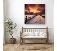 Warren Reed - Designer A Snowy Walk In London Canvas | Size: W30" x H30" Warren Reed - Designer Multicolor W30" x H30"