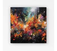 Warren Reed - Designer A Vibrant Abstract Painting Capturing The Energy & E Canvas in Orange | Size: w40 inch x h40 inch Warren Reed - Designer Orange w40 inch x h40 inch
