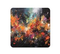 Warren Reed - Designer A Vibrant Abstract Painting Capturing The Energy & E Coasters - Set of 4 in Orange Warren Reed - Designer Orange