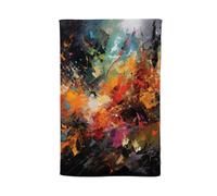 Warren Reed - Designer A Vibrant Abstract Painting Capturing The Energy & E Tea Towel in Orange Warren Reed - Designer Orange