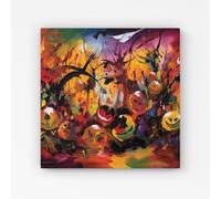 Warren Reed - Designer Abstract Halloween Painting Canvas in Orange | Size: W16" x H16" Warren Reed - Designer Orange W16" x H16"