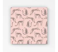 Warren Reed - Designer Abstract Leopard Pattern Canvas in Pink | Size: W16" x H16" Warren Reed - Designer Pink W16" x H16"