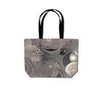 Warren Reed - Designer Abstract Moon Shapes Beach Shopper Tote Bag in Grey Warren Reed - Designer Grey