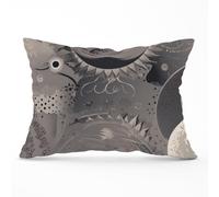 Warren Reed - Designer Abstract Moon Shapes Cushions in Grey | Size: 60 cm x 60 cm Warren Reed - Designer Grey 60 cm x 60 cm