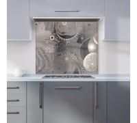 Abstract Moon Shapes Kitchen Splashback Warren Reed - Designer Grey 600mm x 650mm