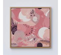 Warren Reed - Designer Abstract Pink White Framed Canvas in Light Brown | Size: w10 inch x h10 inch Warren Reed - Designer Light Brown w10 inch x h10 inch
