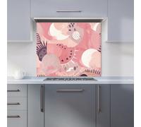 Warren Reed - Designer Abstract Pink White Kitchen Splashback W900Mm X H650Mm, Multi