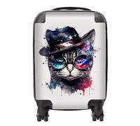Warren Reed - Designer American Shorthair Cat Face Glasses Splashart Suitcase Small, Multi