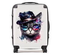 Warren Reed - Designer American Shorthair Cat Face Glasses Splashart Suitcase Large, Multi