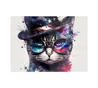 Warren Reed - Designer American Shorthair Cat Face Splashart Chopping Board Warren Reed - Designer Multicolor