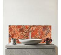 Warren Reed - Designer Authentic Terracotta Quartz Effect Glass Bathroom Splashback in Brown Warren Reed - Designer Brown