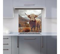 Warren Reed Designer Autumnal Highland Cow Kitchen Splashback