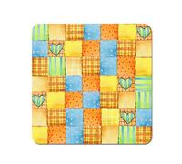 Warren Reed - Designer Baby Watercolour Blanket Pattern Coasters - Set of 4 in Yellow Warren Reed - Designer Yellow