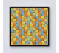 Warren Reed - Designer Baby Watercolour Blanket Pattern Framed Canvas in Black | Size: W16" x H16" Warren Reed - Designer Black W16" x H16"