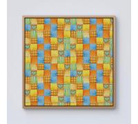 Warren Reed - Designer Baby Watercolour Blanket Pattern Framed Canvas in Light Brown | Size: w10 inch x h10 inch Warren Reed - Designer Light Brown w10 inch x h10 inch