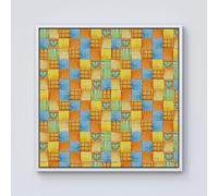 Warren Reed - Designer Baby Watercolour Blanket Pattern Framed Canvas in Off-White | Size: W30" x H30" Warren Reed - Designer Off-White W30" x H30"