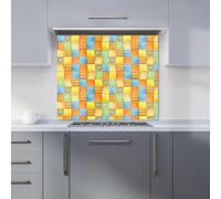 Warren Reed - Designer Baby Watercolour Blanket Pattern Kitchen Splashback in Yellow | Size: 700mm x 650mm Warren Reed - Designer Yellow 700mm x 650mm