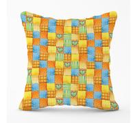 Warren Reed - Designer Baby Watercolour Blanket Pattern Outdoor Cushion in Yellow | Size: 60 cm x 60 cm Warren Reed - Designer Yellow 60 cm x 60 cm