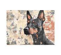 Warren Reed - Designer Banksy Inspired Thoughtful Doberman Chopping Board, Brown