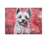 Warren Reed - Designer Banksy Inspired West Highland Terrier Chopping Board, Red