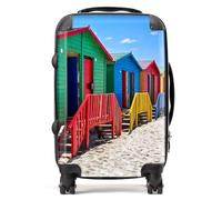 Beach Huts At Muizenberg Beach Suitcase Warren Reed - Designer Blue Cabin