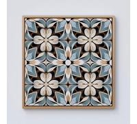 Warren Reed - Designer Beige & Brown Abstract Pattern Framed Canvas in Light Brown | Size: W30" x H30" Warren Reed - Designer Light Brown W30" x H30"