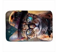 Warren Reed - Designer Bengal Cat Face With Splashart Sherpa Blanket | Size: Large Warren Reed - Designer Multicolor Large